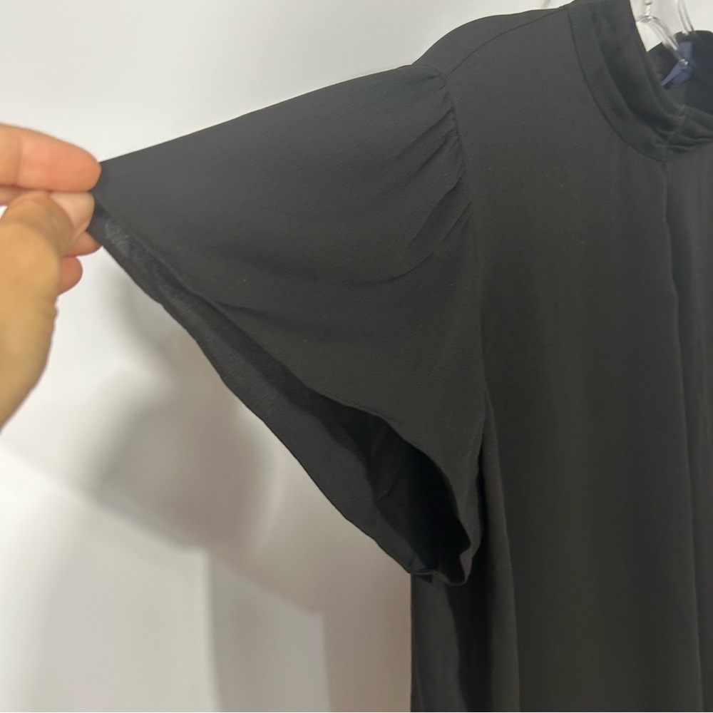Rachel Roy Short/Cap Sleeves Black Blouse Size XL - Picture 5 of 8